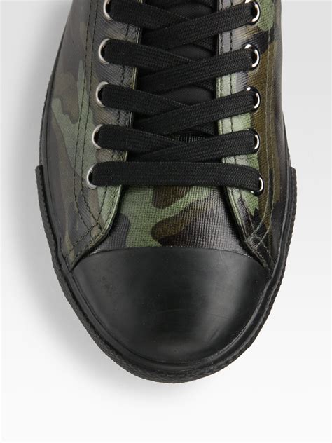 prada leather low-top sneakers|prada camouflage sneakers.